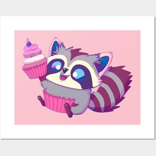 Raccon Cupcake Posters and Art